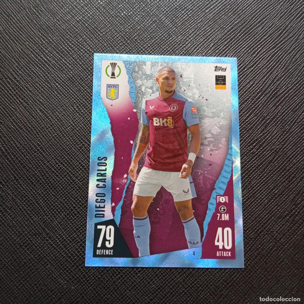 Figurine di Calcio: 4 DIEGO CARLOS ASTON VILLA TOPPS MATCH ATTAX 2023 2024 FUTBOL 23 24 - A213 PG496 CRYSTAL CARD
