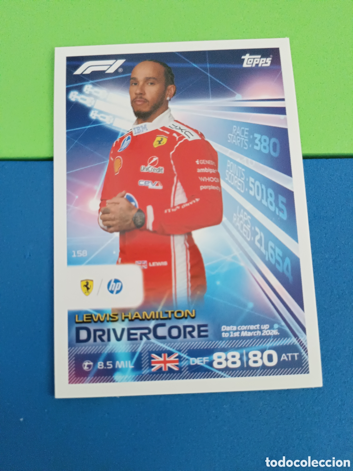 Cromos de f&uacute;tbol: Topps Turbo Attax F&oacute;rmula uno F1 2026 - 158 Hamilton