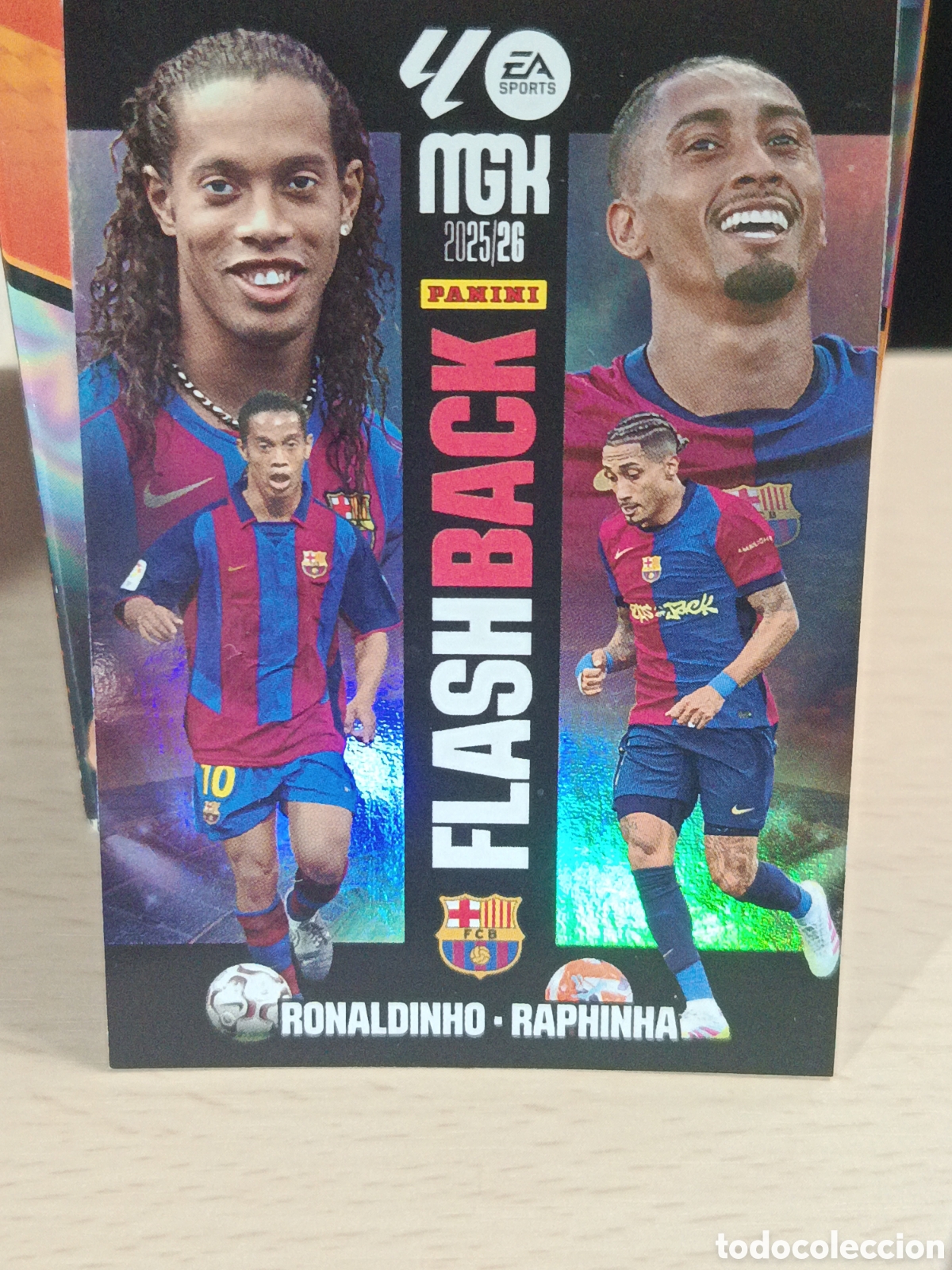 Cromos de f&uacute;tbol: RONALDINHO RAPHINHA FLASH BACK N&ordm; 430 LIGA MGK 25 26 2025 2026 PANINI