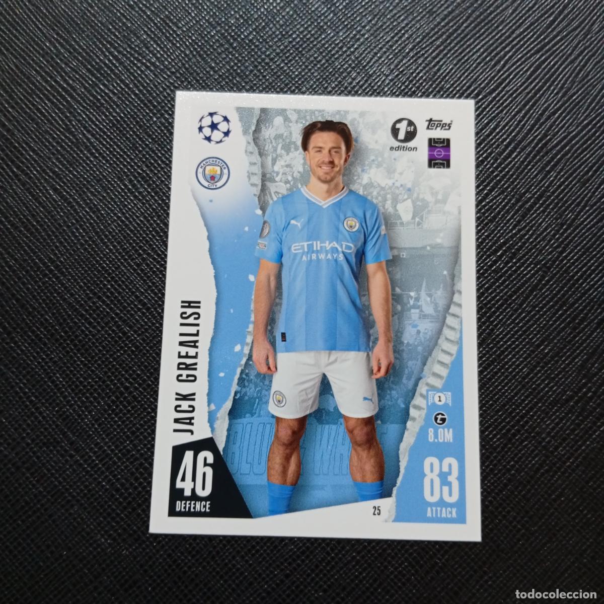 Cartes &agrave; collectionner de Football: 25 JACK GREALISH MANCHESTER CITY TOPPS MATCH ATTAX 2023 2024 FUTBOL 23 24 - A213 PG73 1ST EDITION