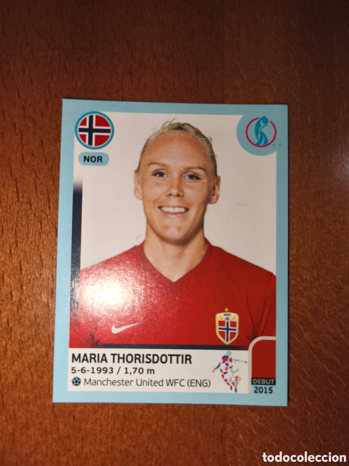 Cromos de f&uacute;tbol: Maria Thorisdottir Uefa Women's Euro England 2022 Noruega