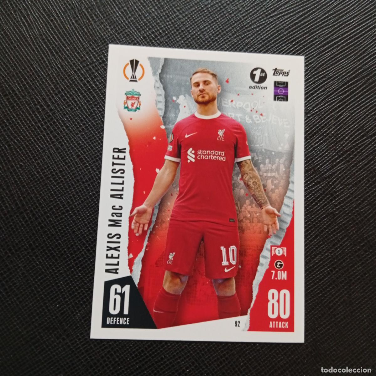 Cromos de f&uacute;tbol: 92 Mac ALLISTER LIVERPOOL TOPPS MATCH ATTAX 2023 2024 FUTBOL 23 24 - A213 PG82 1ST EDITION
