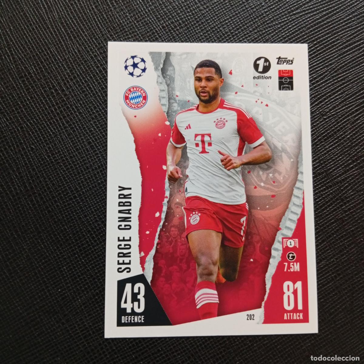 Cromos de f&uacute;tbol: 202 GNABRY BAYERN MUNICH TOPPS MATCH ATTAX 2023 2024 FUTBOL 23 24 - A213 PG82 1ST EDITION