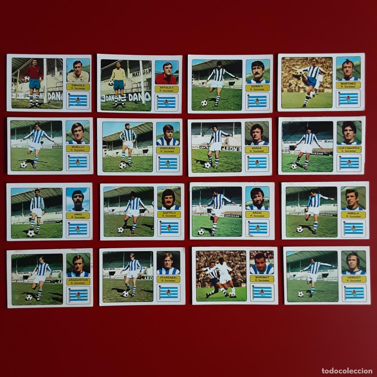 Cromos de f&uacute;tbol: EQUIPO COMPLETO REAL SOCIEDAD LIGA TEMPORADA 1973 1974 73 74 EDITORIAL FHER