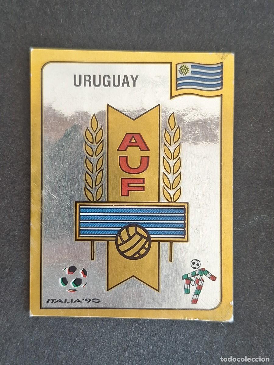 Cromos de f&uacute;tbol: L3 ESCUDO SELECCION URUGUAY 363 MUNDIAL ITALIA 90 1990 PANINI NUNCA PEGADO SIN PEGAR
