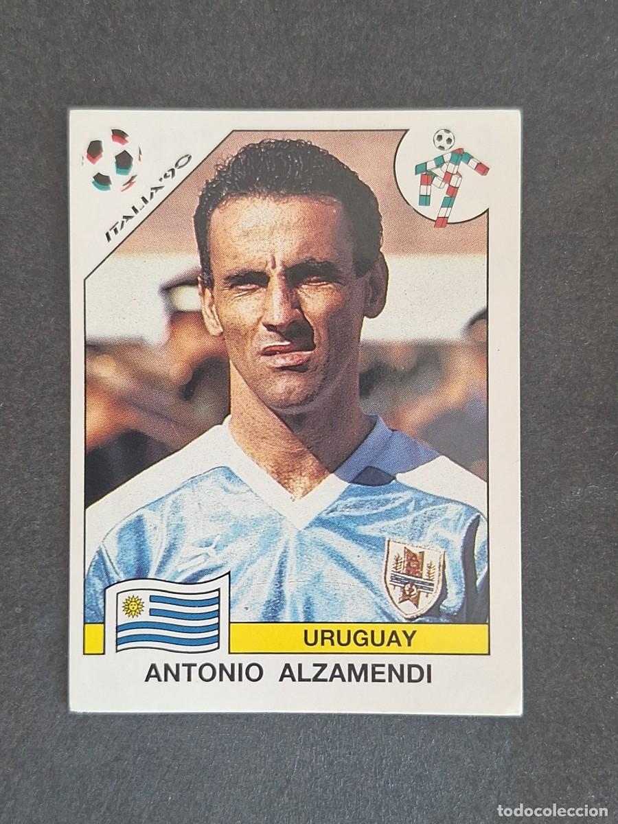 Cartes &agrave; collectionner de Football: L3 ANTONIO ALZAMENDI SELECCION URUGUAY 378 MUNDIAL ITALIA 90 1990 PANINI NUNCA PEGADO SIN PEGAR