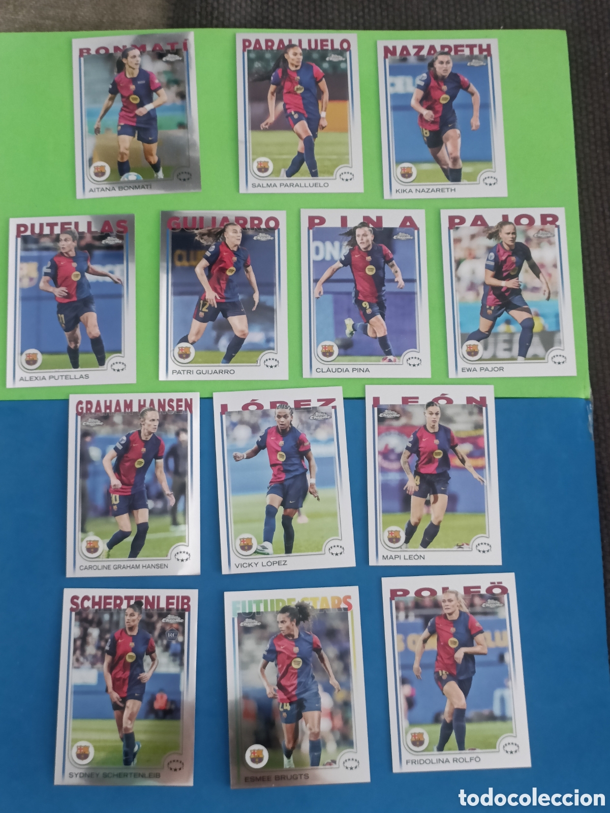 Figurine di Calcio: Topps Chrome UWCL 2024-25 - FC Barcelona All 13 Base Cards Lot Mix