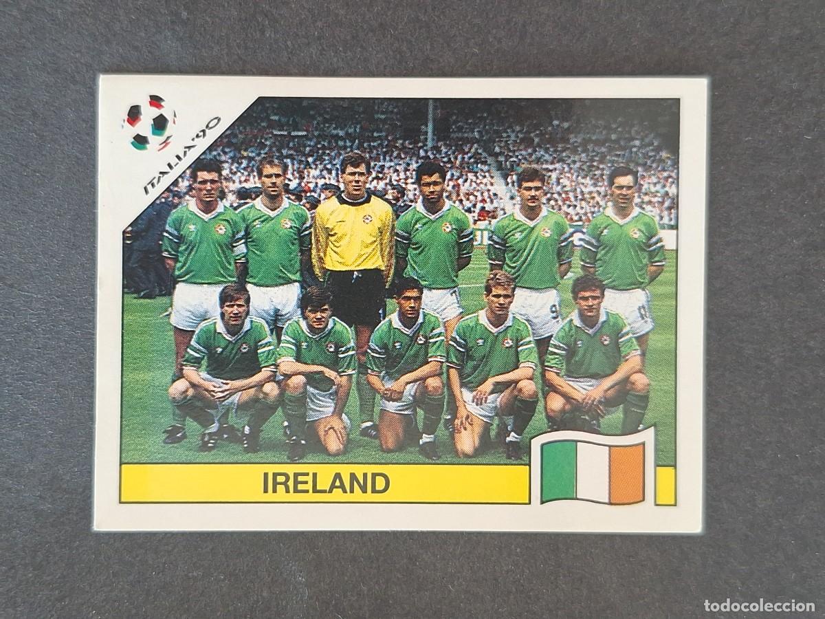 Cromos de f&uacute;tbol: L3 EQUIPO PLANTILLA SELECCION IRLANDA 423 MUNDIAL ITALIA 90 1990 PANINI NUNCA PEGADO SIN PEGAR