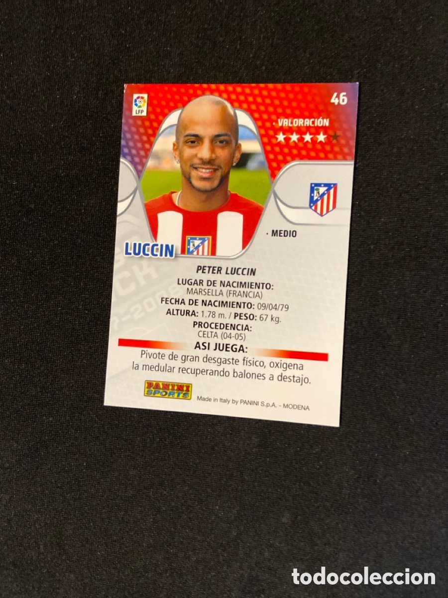 Cromos de f&uacute;tbol: LUCCIN 46 (ATL&Eacute;TICO MADRID) - Foto 2