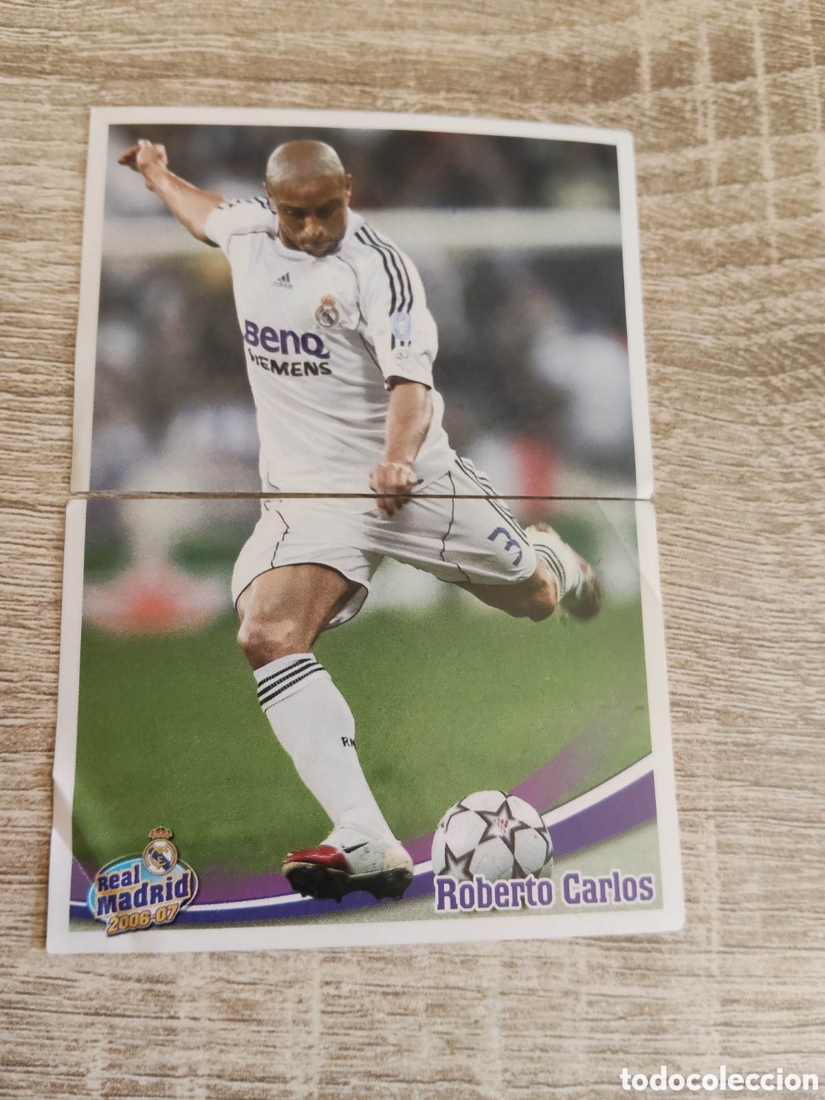 Cromos de f&uacute;tbol: Panini Real Madrid liga 2006 2007 06 07 74 y 75 Roberto Carlos