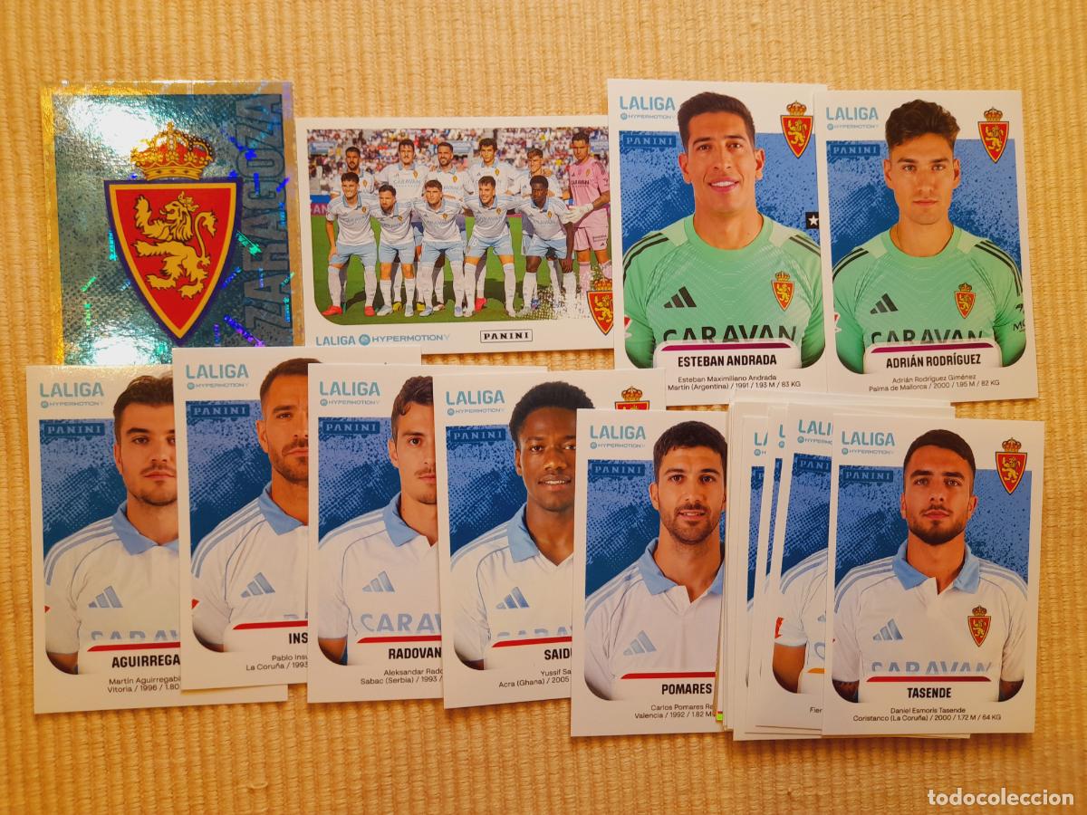Cromos de f&uacute;tbol: LOTE 25 CROMOS REAL ZARAGOZA (EQUIPO COMPLETO) LIGA HYPERMOTION 25-26 2025 2026 (SEGUNDA DIVISION)