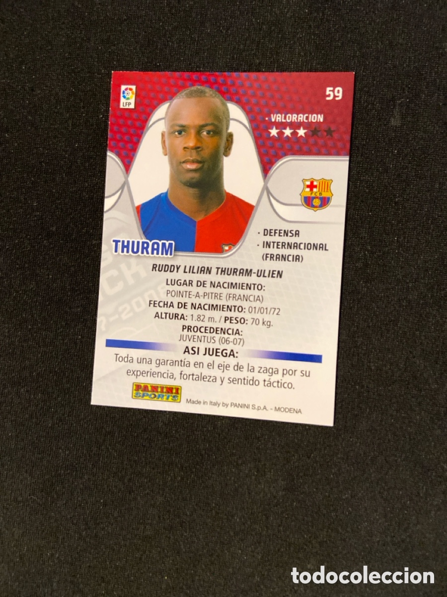 Cromos de f&uacute;tbol: THURAM 59 (BARCELONA) PANINI MEGACRACKS 2007-2008 07 08 CROMO CARTA M-3 - Foto 2