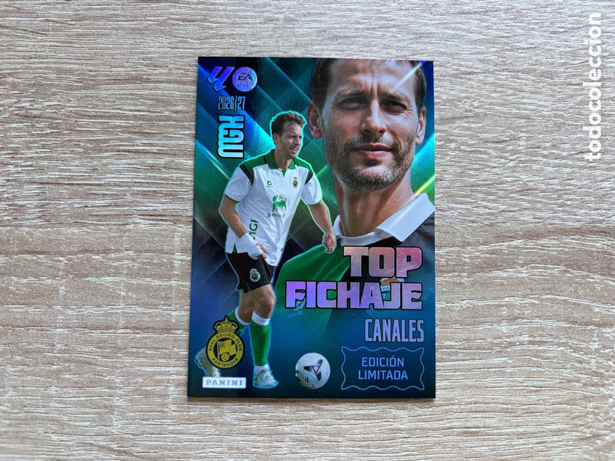 Figurine di Calcio: SERGIO CANALES TOP FICHAJE EDICI&Oacute;N LIMITADA REAL RACING CLUB PANINI MEGACRACKS MGK 2026 2027 26 27