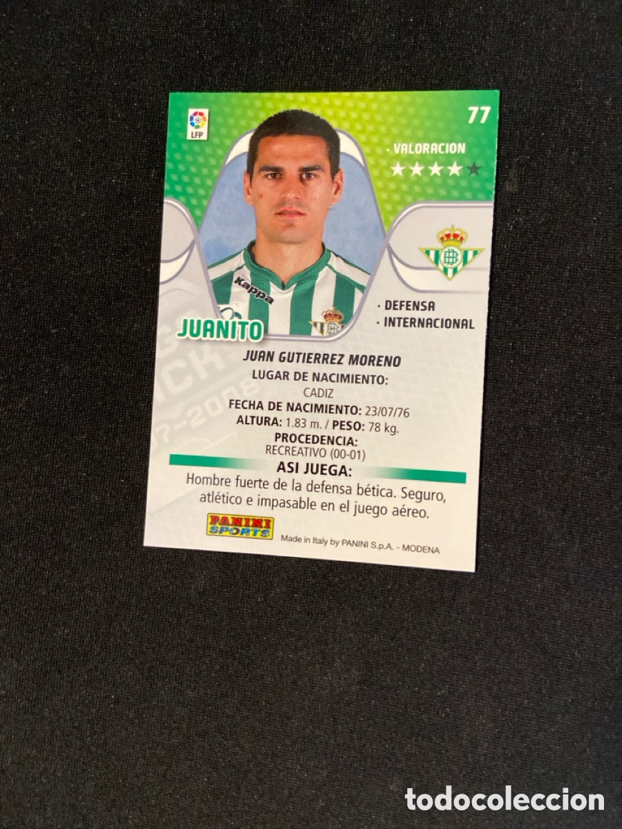 Cromos de f&uacute;tbol: JUANITO 77 (BETIS) MEGA - Foto 2
