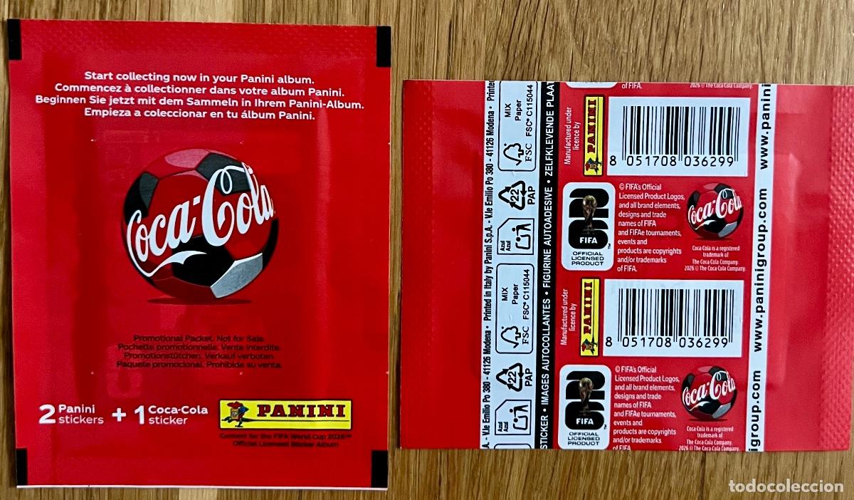 Fu&szlig;ball-Sticker: 20 Sobre cromos Coca Cola panini mundial 2026