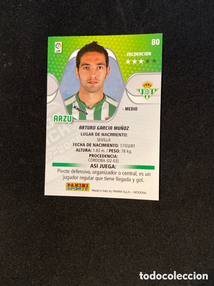 Cromos de f&uacute;tbol: ARZU 80 (BETIS) MEGA - Foto 2