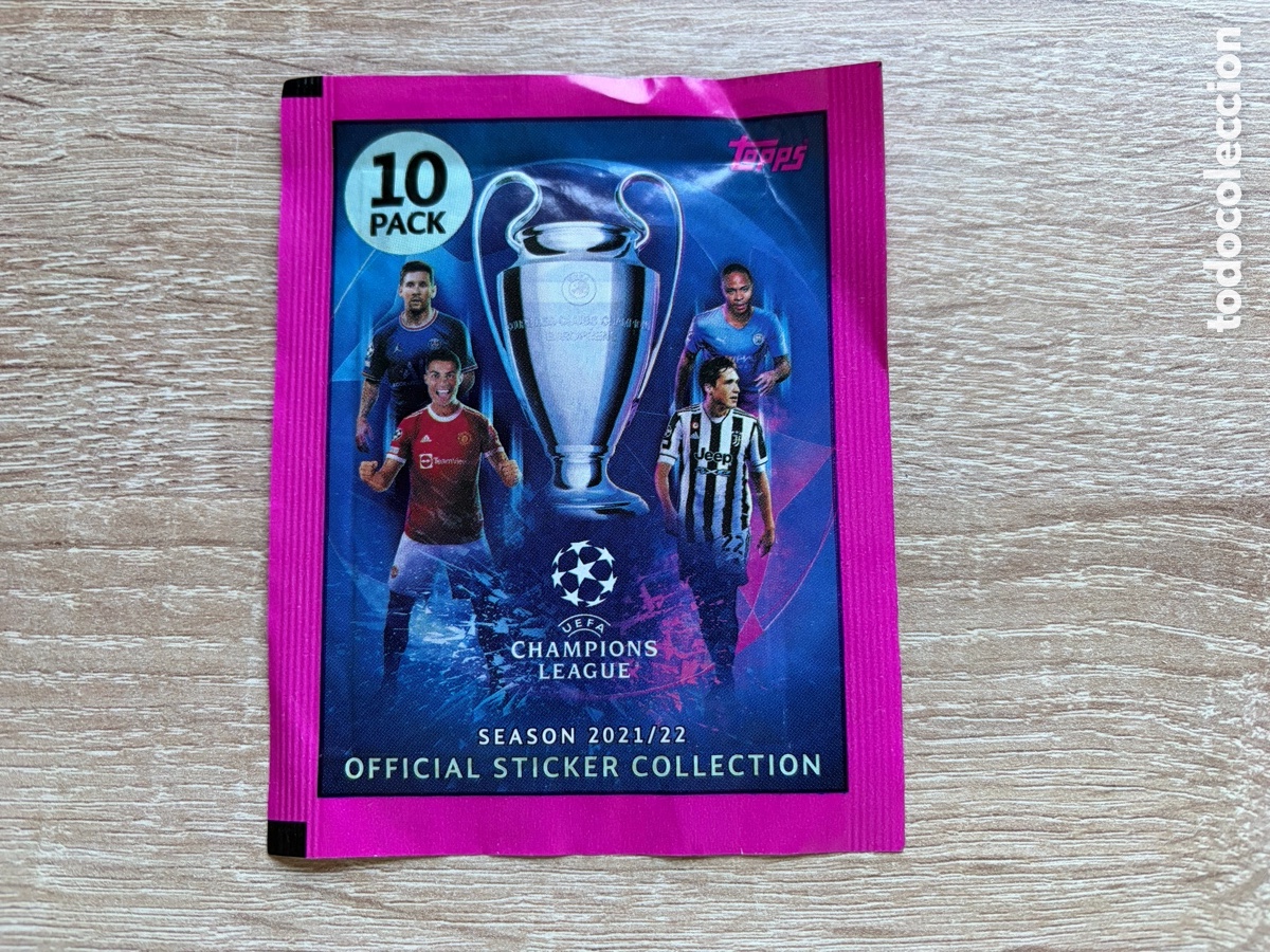 Cromos de f&uacute;tbol: SOBRE SELLADO SIN ABRIR TOPPS STICKERS CHAMPIONS LEAGUE 2021 2022 21 22