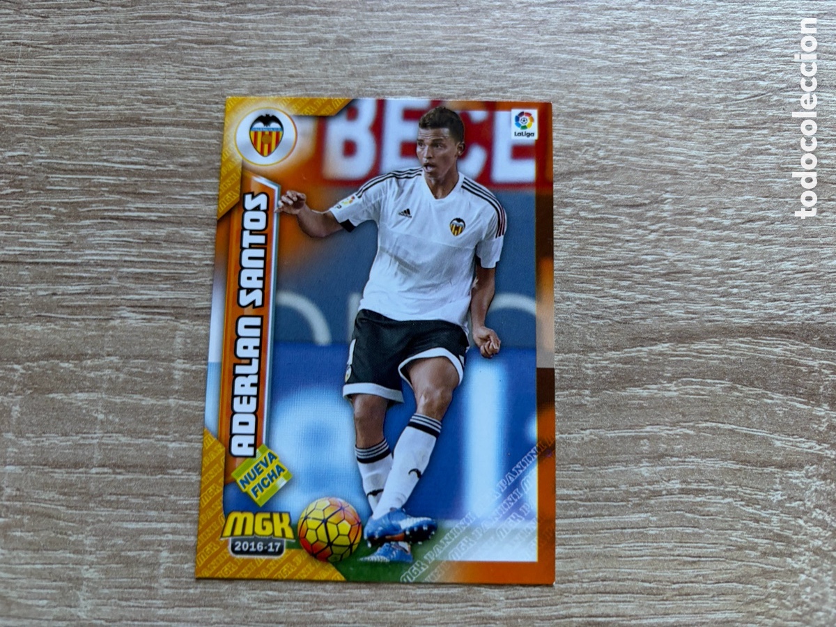 Cromos de f&uacute;tbol: 492 BIS ADERLAN SANTOS NUEVA FICHA MEGACRACKS MGK 2016 2017 16 17 VALENCIA CF