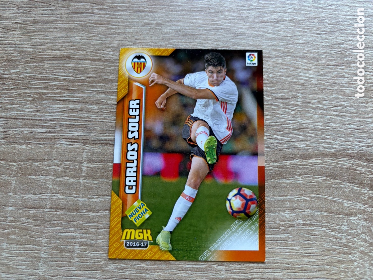 Cromos de f&uacute;tbol: 498 BIS CARLOS SOLER NUEVA FICHA MEGACRACKS MGK 2016 2017 16 17 VALENCIA CF