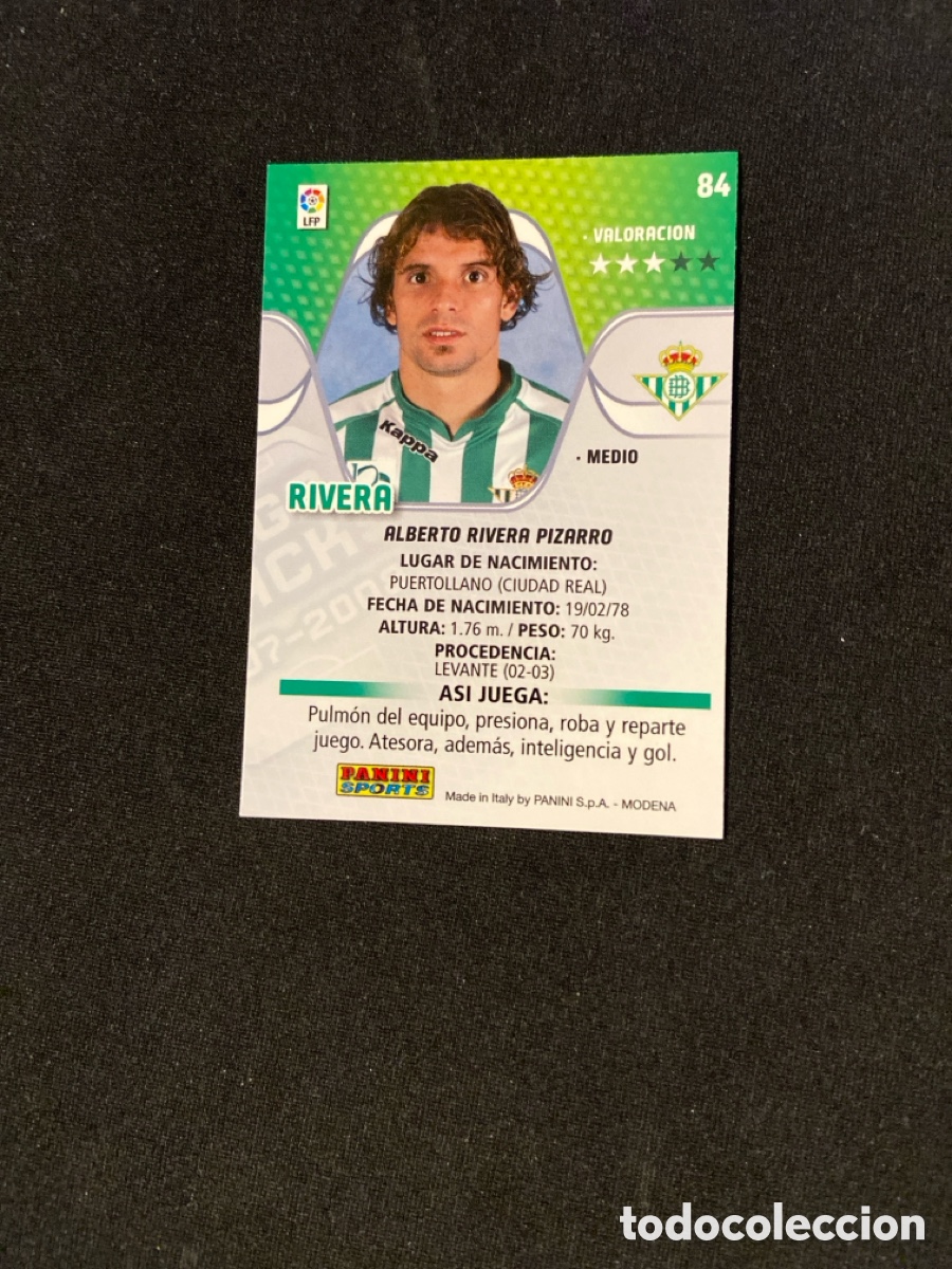 Cromos de f&uacute;tbol: RIVERA 84 (BETIS) MEGA - Foto 2