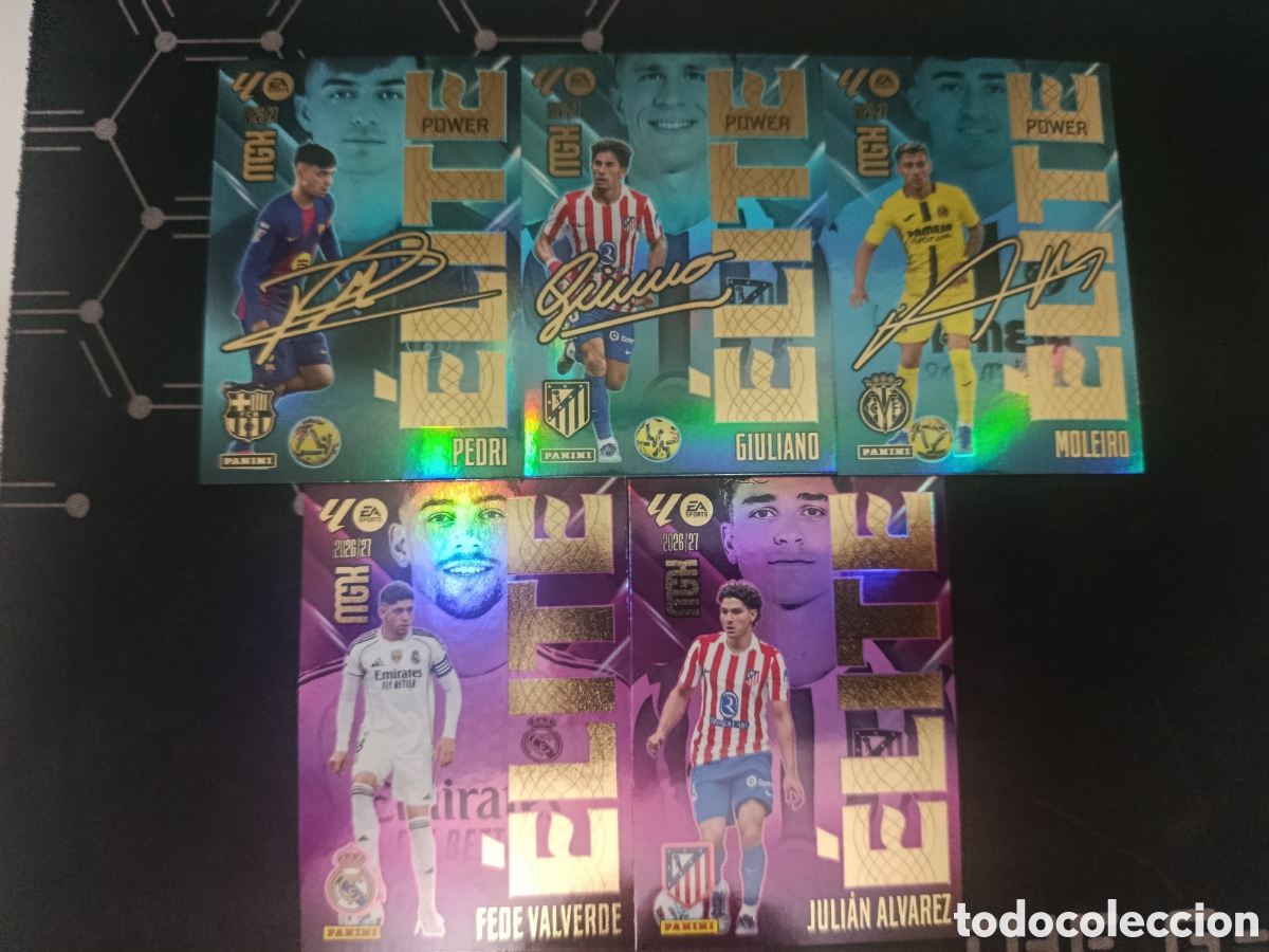 Cromos de f&uacute;tbol: Lote 5 Cartas Elite y Elite Power Megacracks 26/27