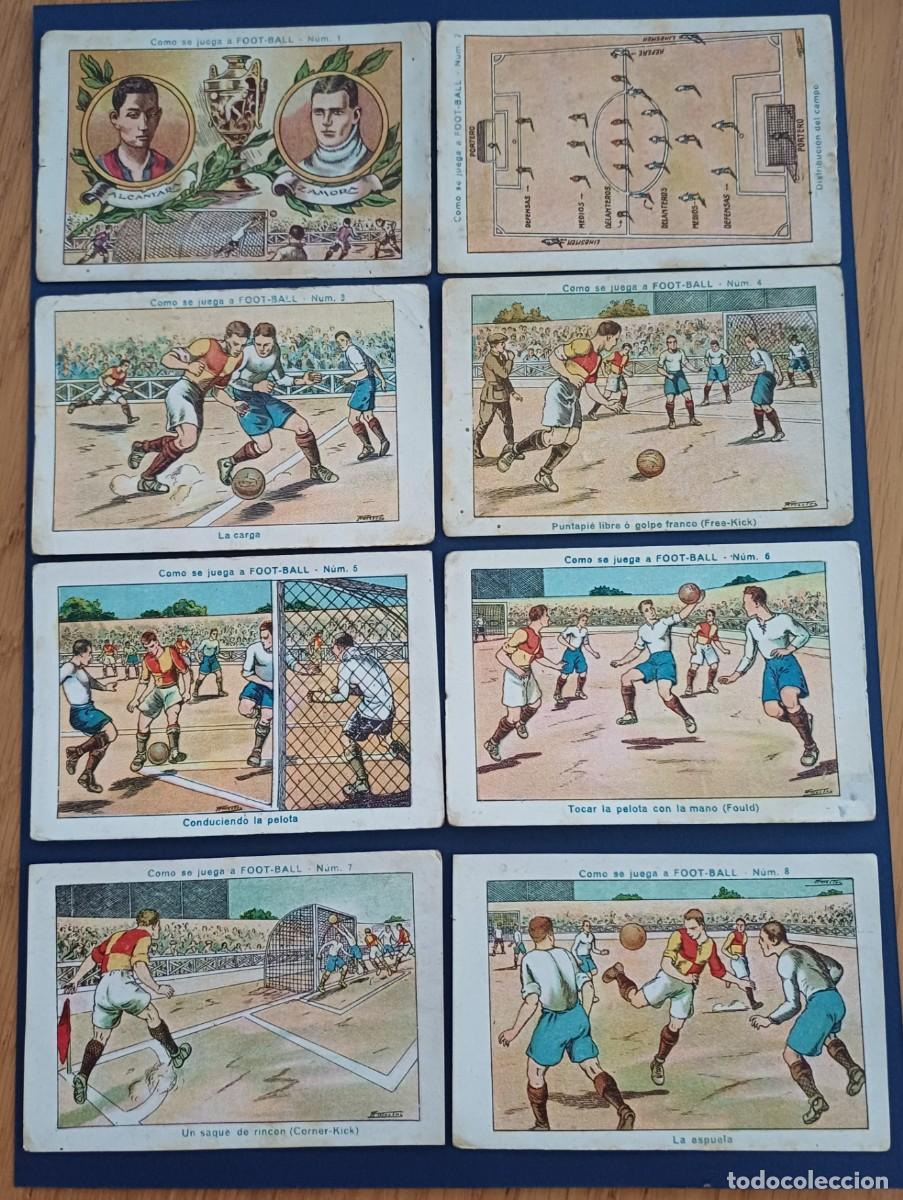 Cromos de f&uacute;tbol: CROMOS ANTIGUOS COMO SE JUEGA AL FOOT-BALL, ZAMORA, ALCANTARA, COMPLETA