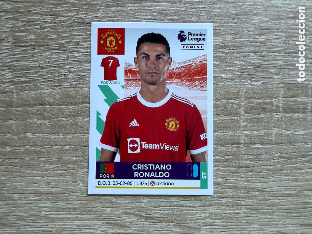 Cromos de f&uacute;tbol: 423 CRISTIANO RONALDO PANINI PREMIER LEAGUE 2021 2022 21 22 MANCHESTER UNITED