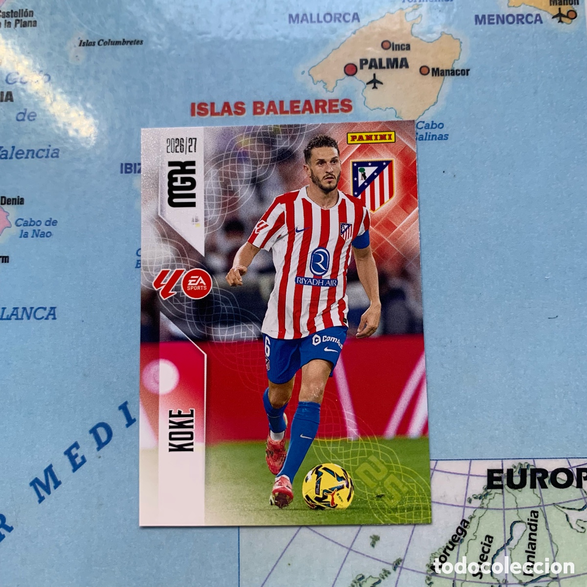 Cromos de f&uacute;tbol: Koke n&uacute;mero 64 del Atl&eacute;tico de Madrid megacracks 26-27 2026-2027