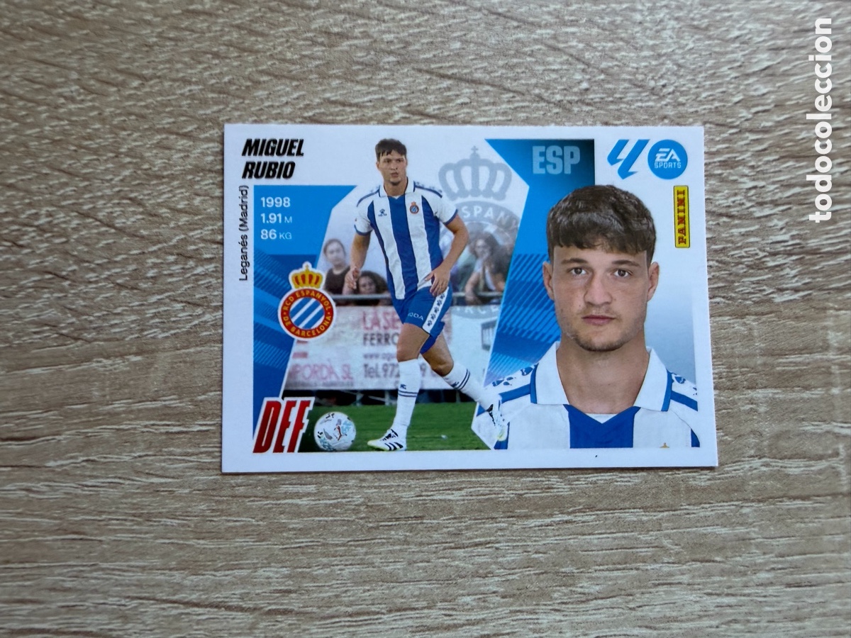 Football Stickers: 7 MIGUEL RUBIO &Uacute;LTIMOS FICHAJES COLECCIONES ESTE LIGA 2025 2026 25 26 RCD ESPANYOL
