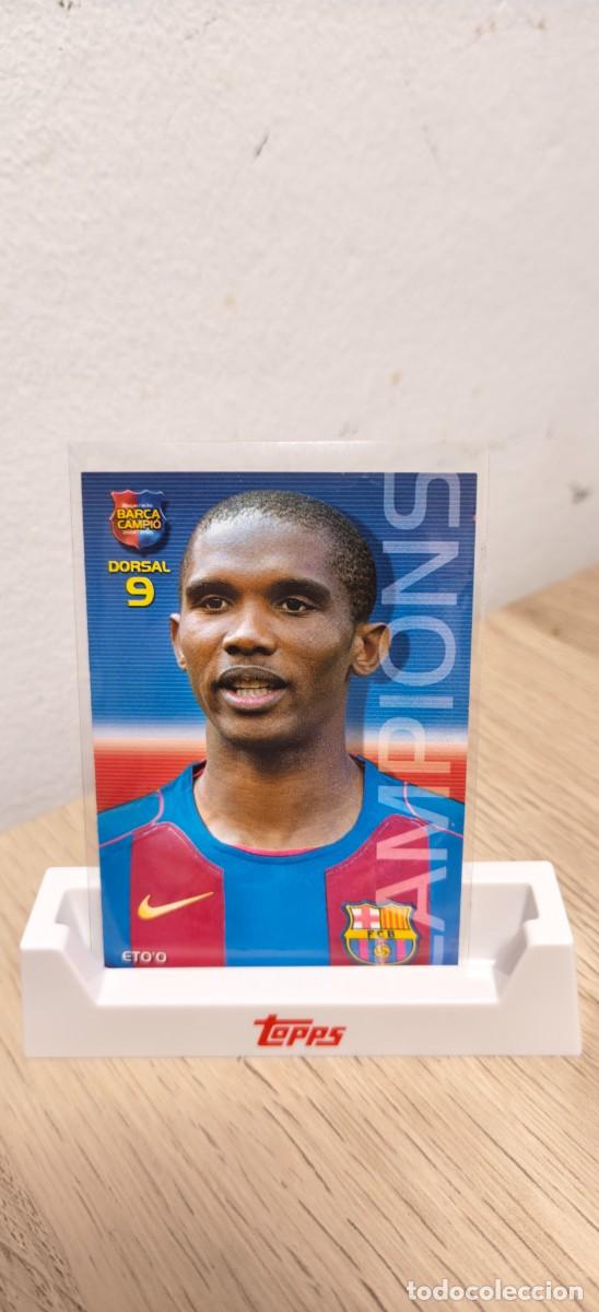 Cromos de f&uacute;tbol: Samuel Eto&rsquo;o #21 Campions &ndash; Panini Megacracks Bar&ccedil;a Campi&oacute; 2004/05 &ndash; FC Barcelona