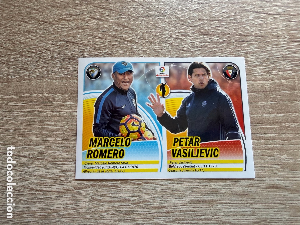 Cromos de f&uacute;tbol: 41 ENTRENADORES C.AT. OSASUNA M&Aacute;LAGA C.F. MERCADO DE INVIERNO LIGA ESTE 2016 2017 16 17