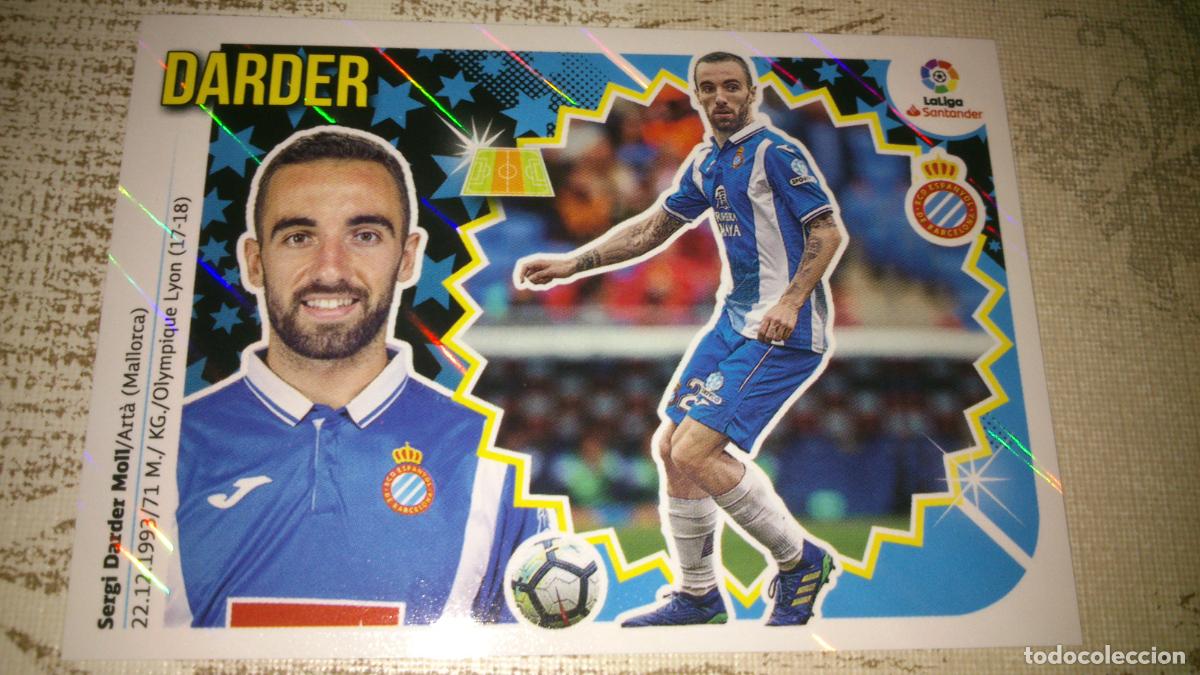 Football Stickers: TEMPORADA 2018 2019 18 19 ESPA&Ntilde;OL N&ordm; 10 DARDER BRILLANTE NUEVO SIN PEGAR
