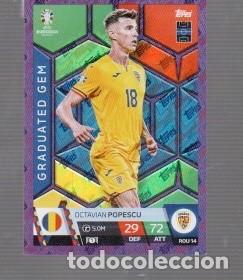Football Stickers: CROMOS DE EURO 2024 EN GERMANY EDITO TOPPS Y MATCH TAX DE ROMANIA OCTAVIAN POPESCU N&ordm; ROU 14