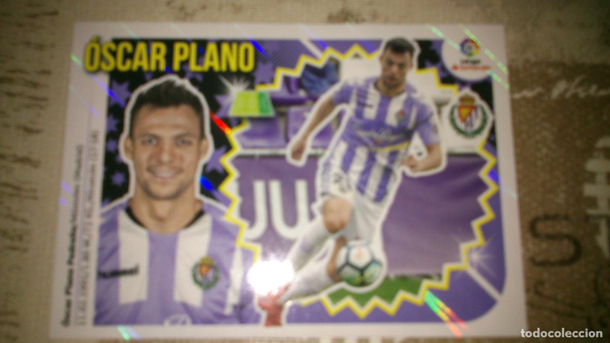 Football Stickers: TEMPORADA 2018 2019 18 19 VALLADOLID N&ordm; 15 OSCAR PLANO BRILLANTE NUEVO SIN PEGAR