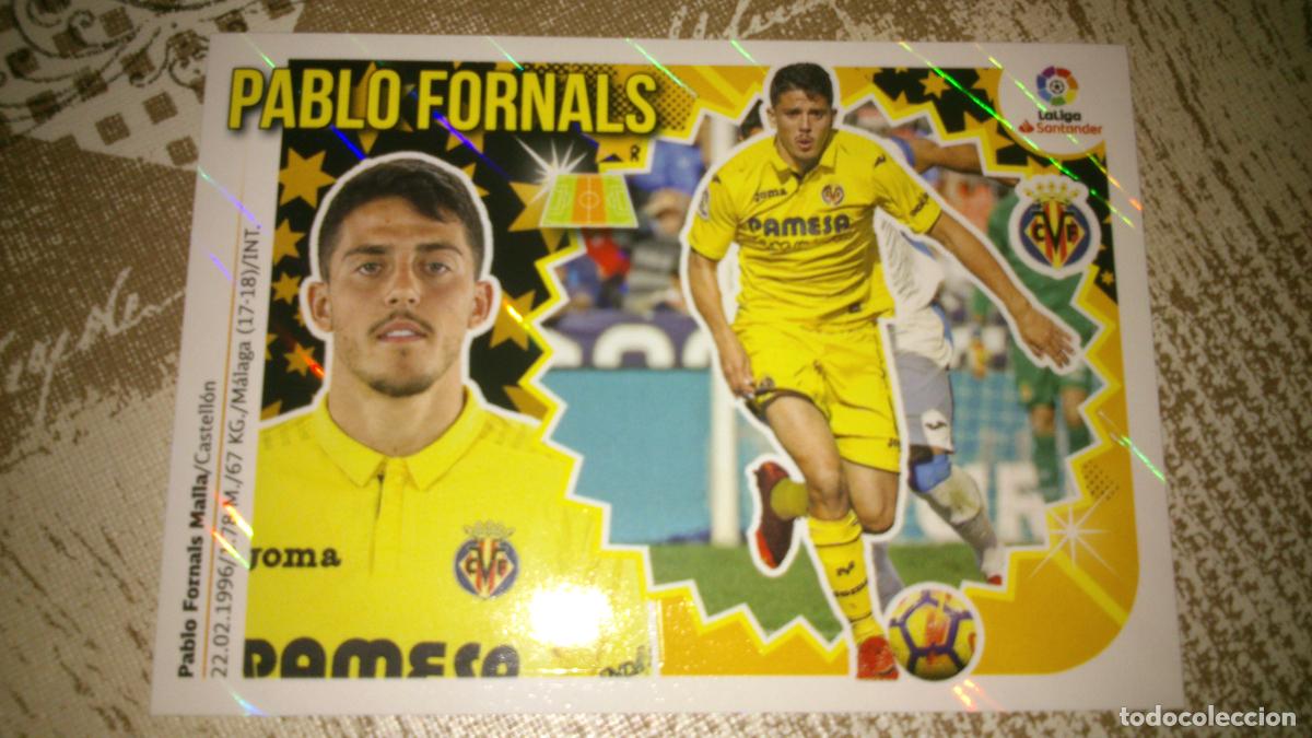 Football Stickers: TEMPORADA 2018 2019 18 19 VILLARREAL N&ordm; 11 PABLO FORNALS BRILLANTE NUEVO SIN PEGAR