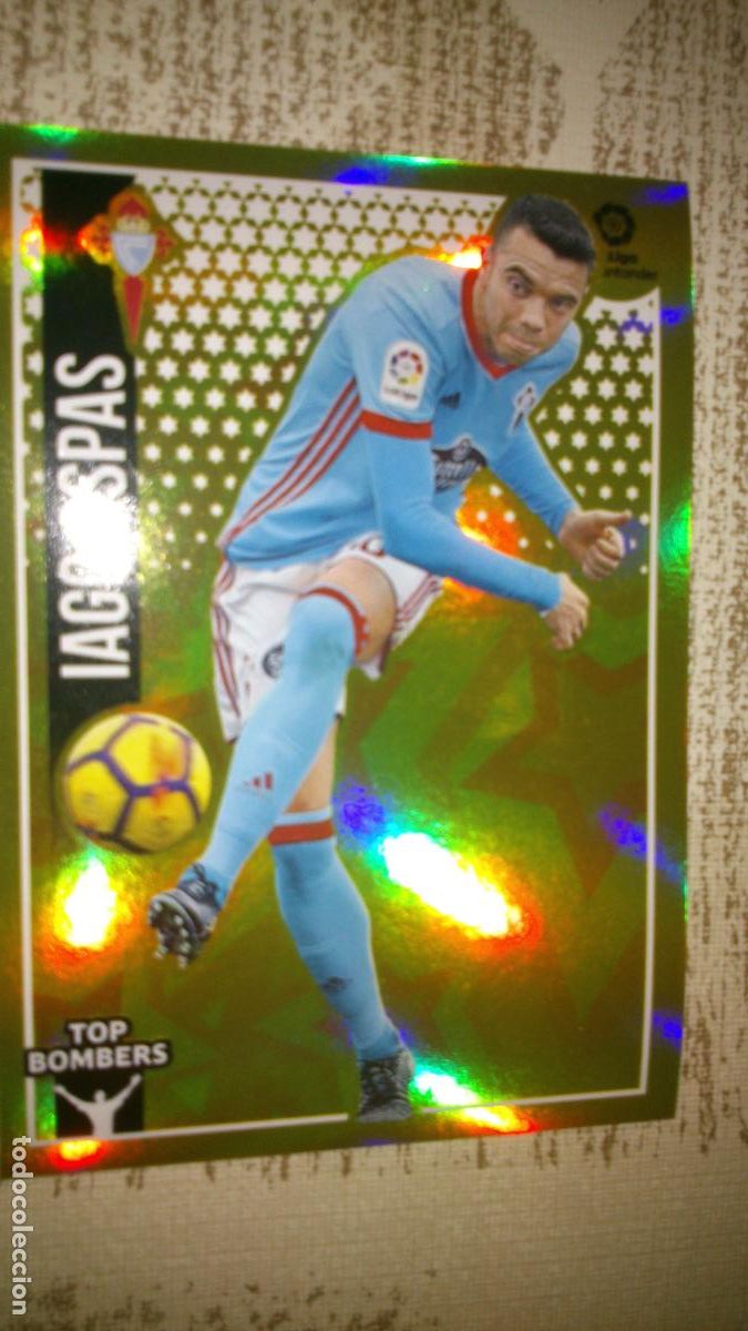 Cromos de f&uacute;tbol: TEMPORADA 2018 2019 18 19 TOP BOMBERS N&ordm; 10 IAGO ASPAS CELTA NUEVO SIN PEGAR