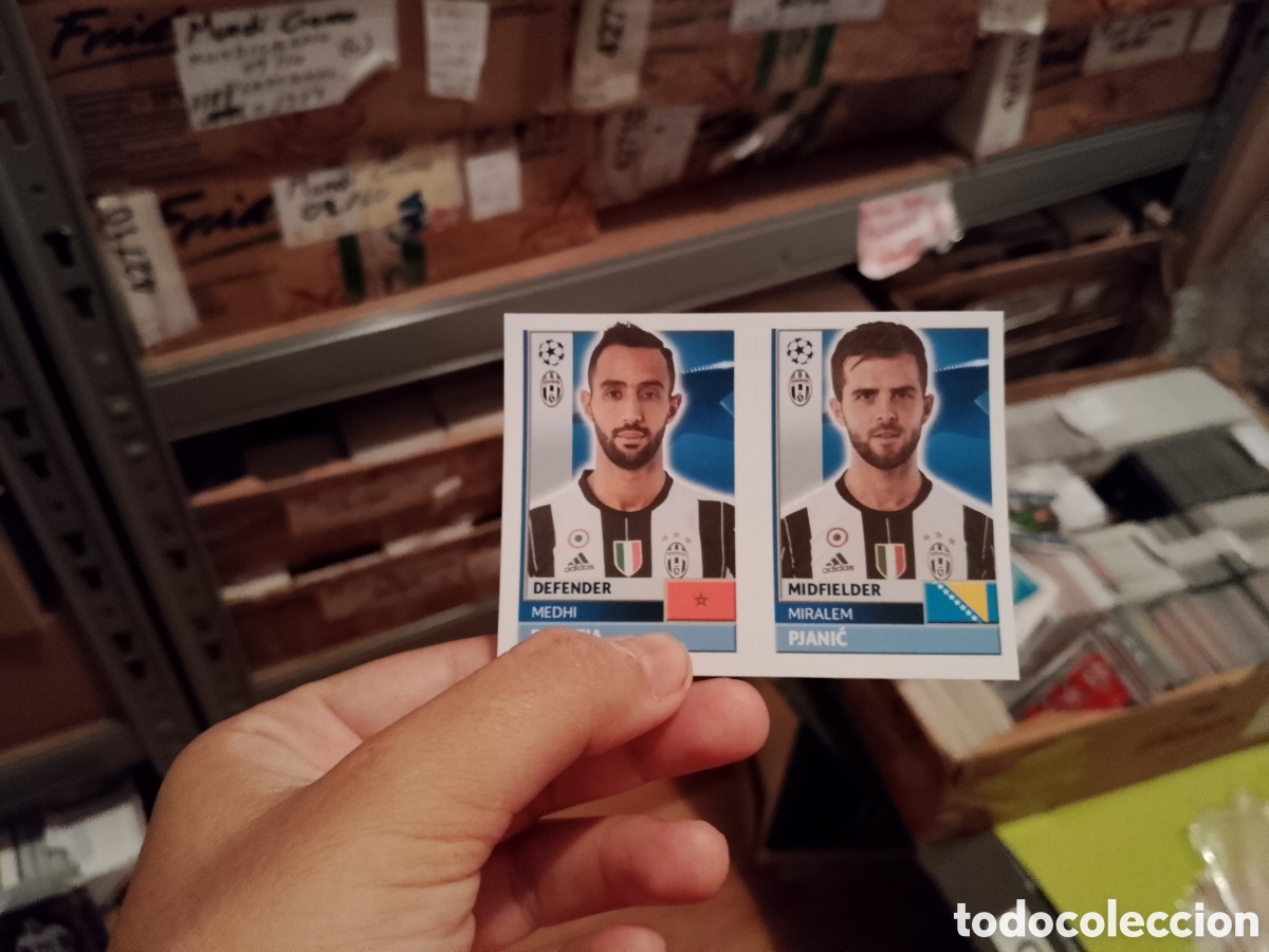 Cromos de f&uacute;tbol: JUV 14 BENATIA JUV 15 PJANIC JUVENTUS TUR&Iacute;N CROMO STICKER F&Uacute;TBOL TOPPS 16-17 CHAMPIONS 2016-2017