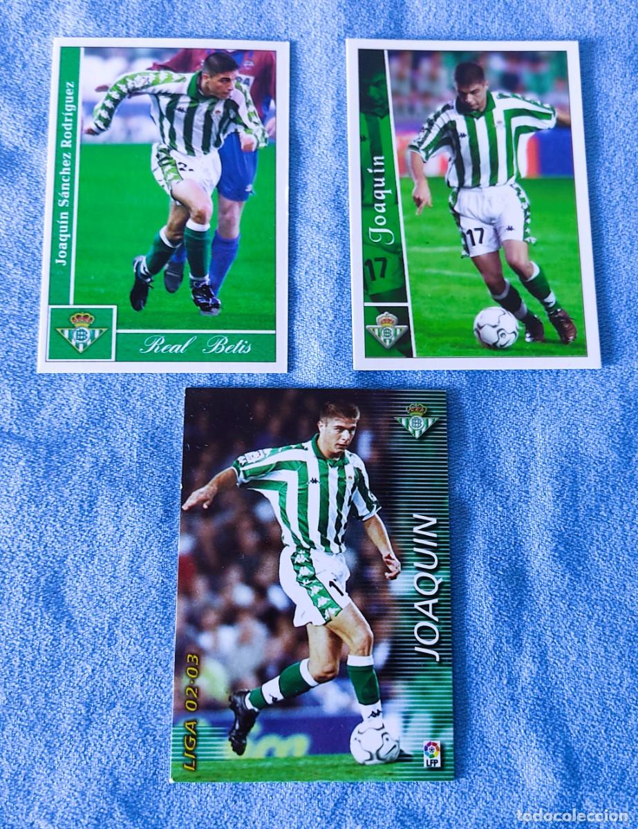 Figurine di Calcio: 3 CROMOS DIFERENTES DE FUTBOL MUNDICROMO PANINI DE JOAQUIN DEL BETIS