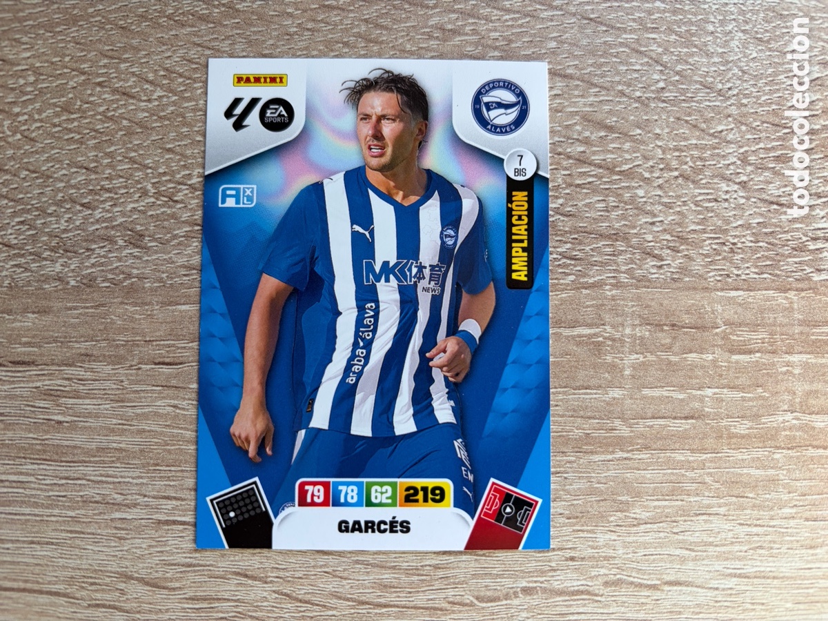 Cromos de f&uacute;tbol: 7 BIS GARC&Eacute;S AMPLIACI&Oacute;N ADRENALYN XL PANINI LIGA 2025 2026 25 26 DEPORTIVO ALAV&Eacute;S