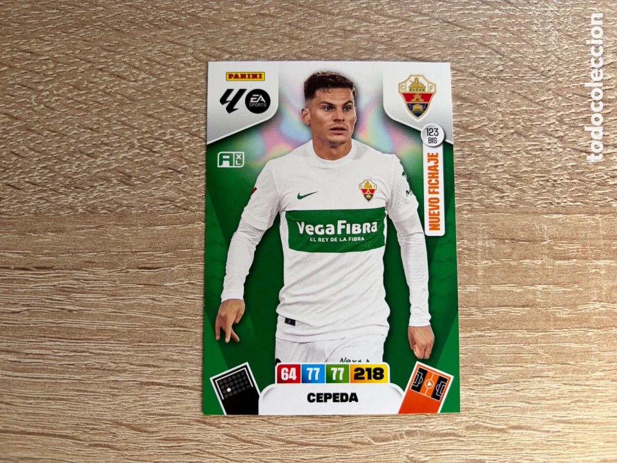Cromos de f&uacute;tbol: 123 BIS CEPEDA NUEVO FICHAJE ADRENALYN XL PANINI LIGA 2025 2026 25 26 ELCHE CF