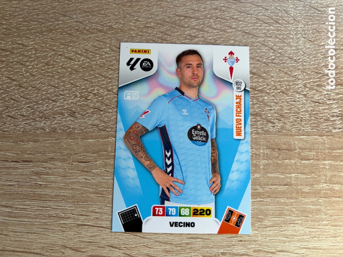 Cromos de f&uacute;tbol: 102 BIS VECINO NUEVO FICHAJE ADRENALYN XL PANINI LIGA 2025 2026 25 26 RC CELTA