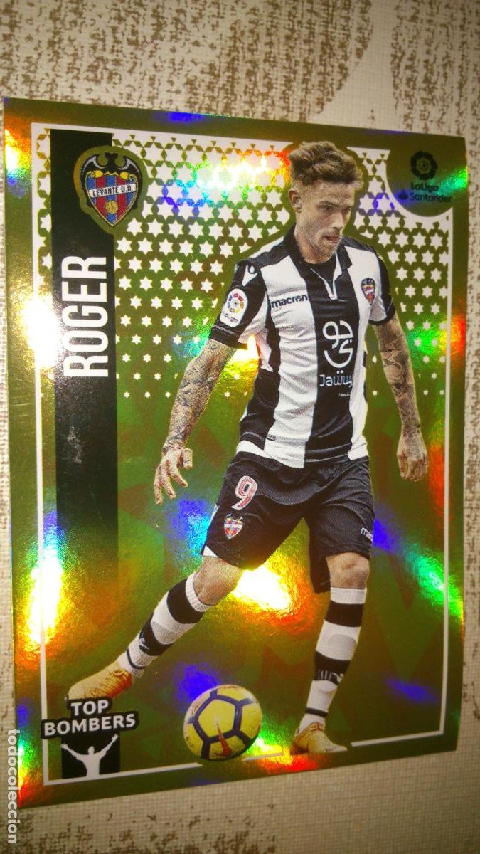 Cromos de f&uacute;tbol: TEMPORADA 2018 2019 18 19 TOP BOMBERS N&ordm; 20 ROGER LEVANTE NUEVO SIN PEGAR