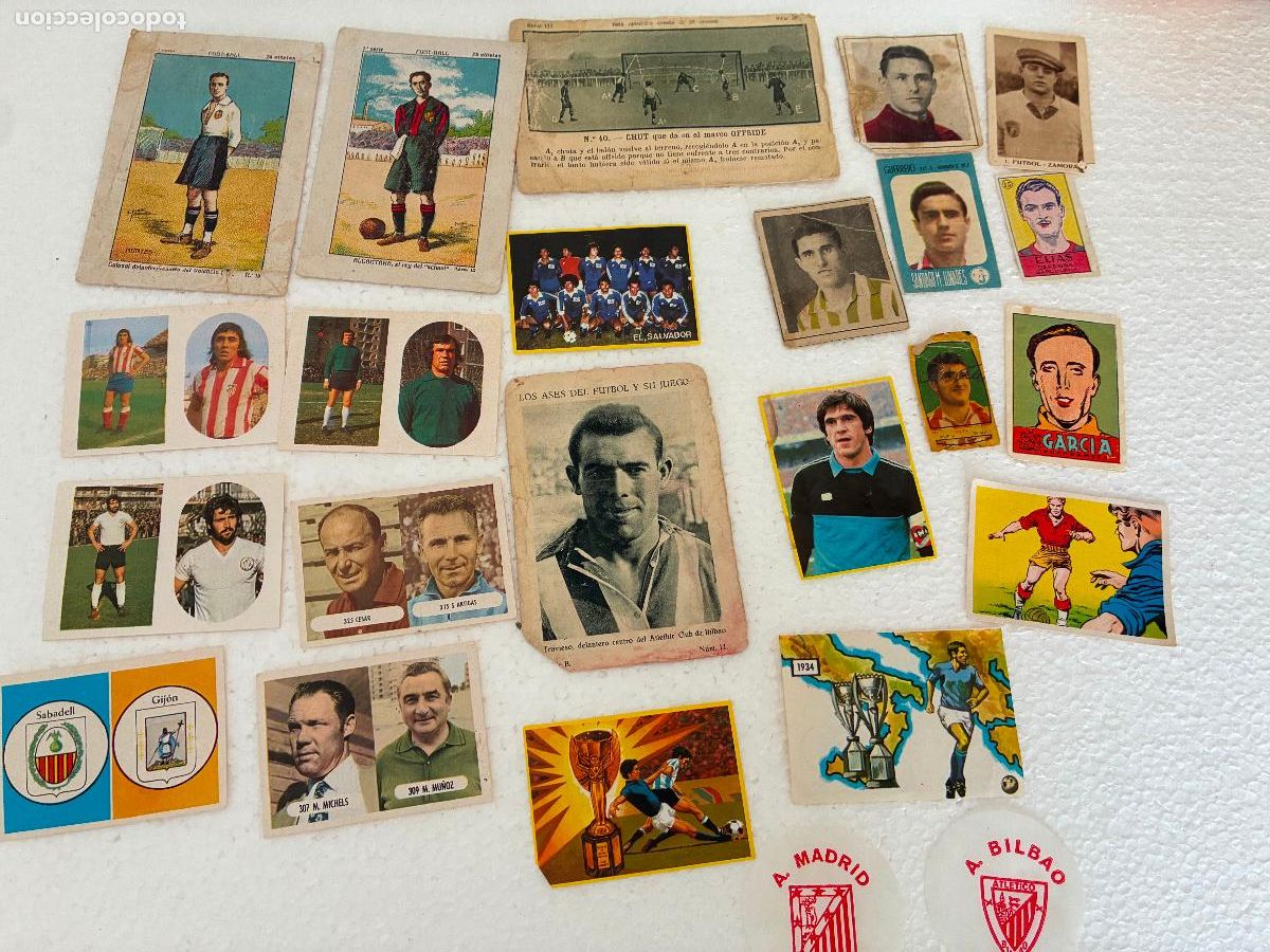 Cromos de f&uacute;tbol: Lote 22 cromos antiguos f&uacute;tbol futbolistas chocolates royal, supremo , farmacia varias medidas fotos