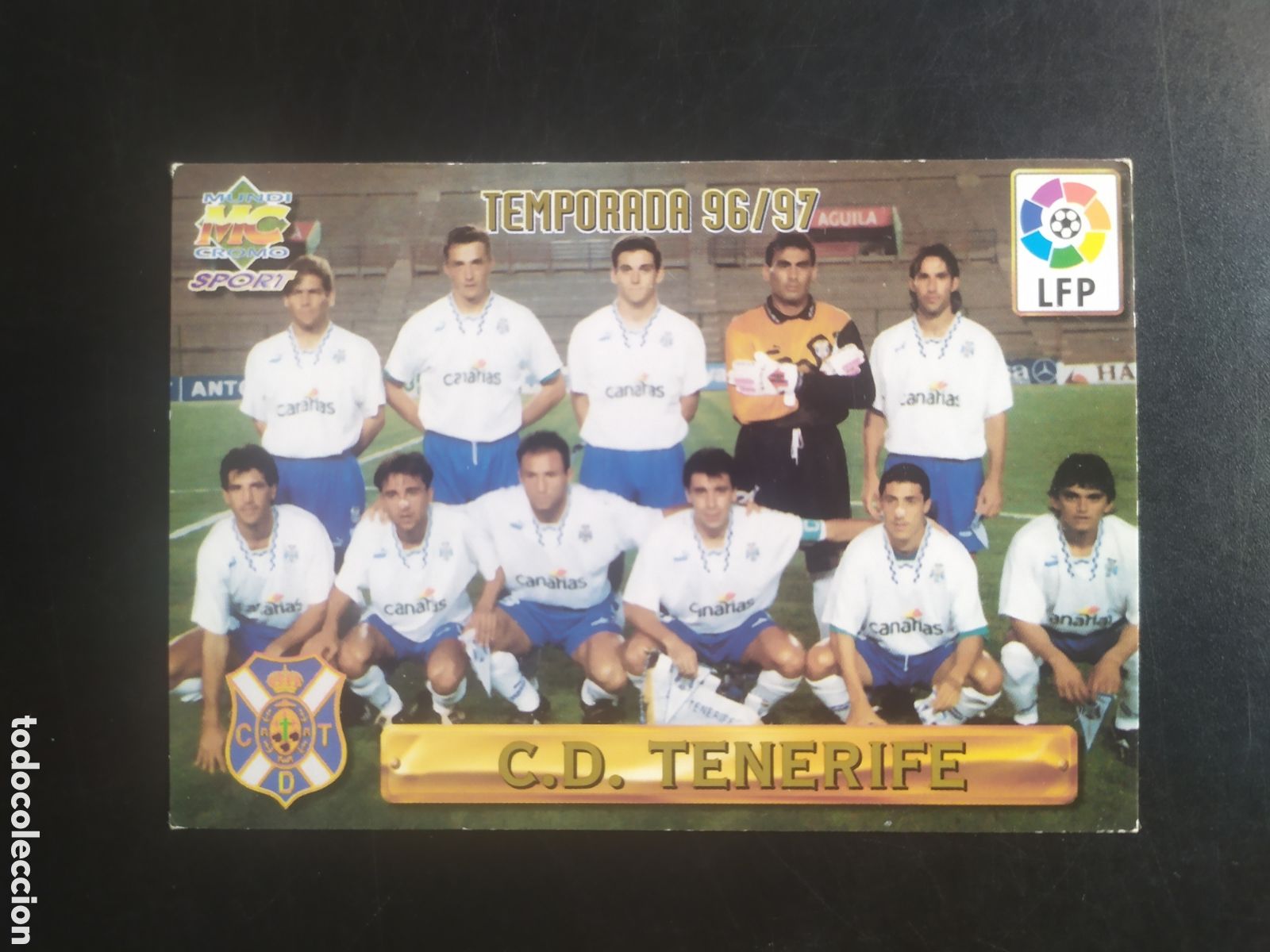 Fu&szlig;ball-Sticker: Mundicromo fichas Liga 1996 1997 96 97 plantilla &iacute;ndice letras doradas n&deg; 73 Tenerife