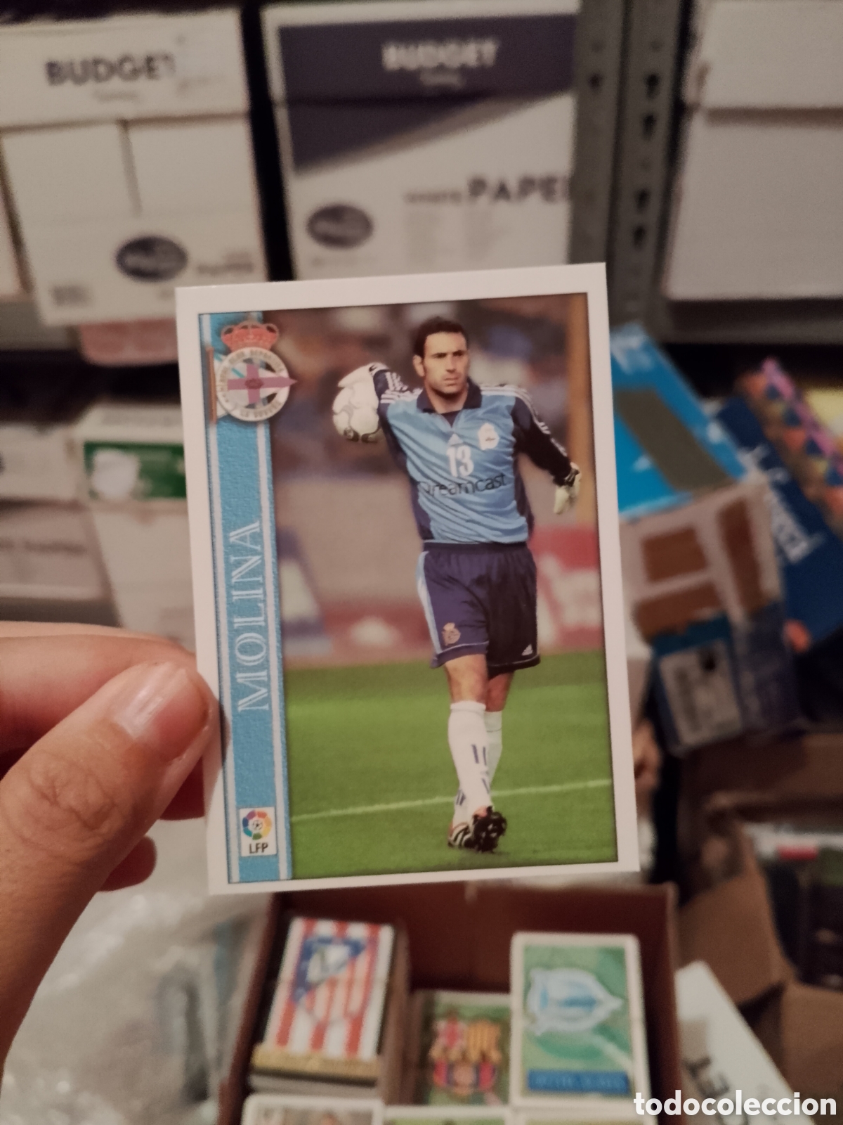 Figurine di Calcio: 5 MOLINA DEPORTIVO CORU&Ntilde;A CROMO TARJETA FICHAS LIGA 2000-2001 MUNDICROMO 00-01
