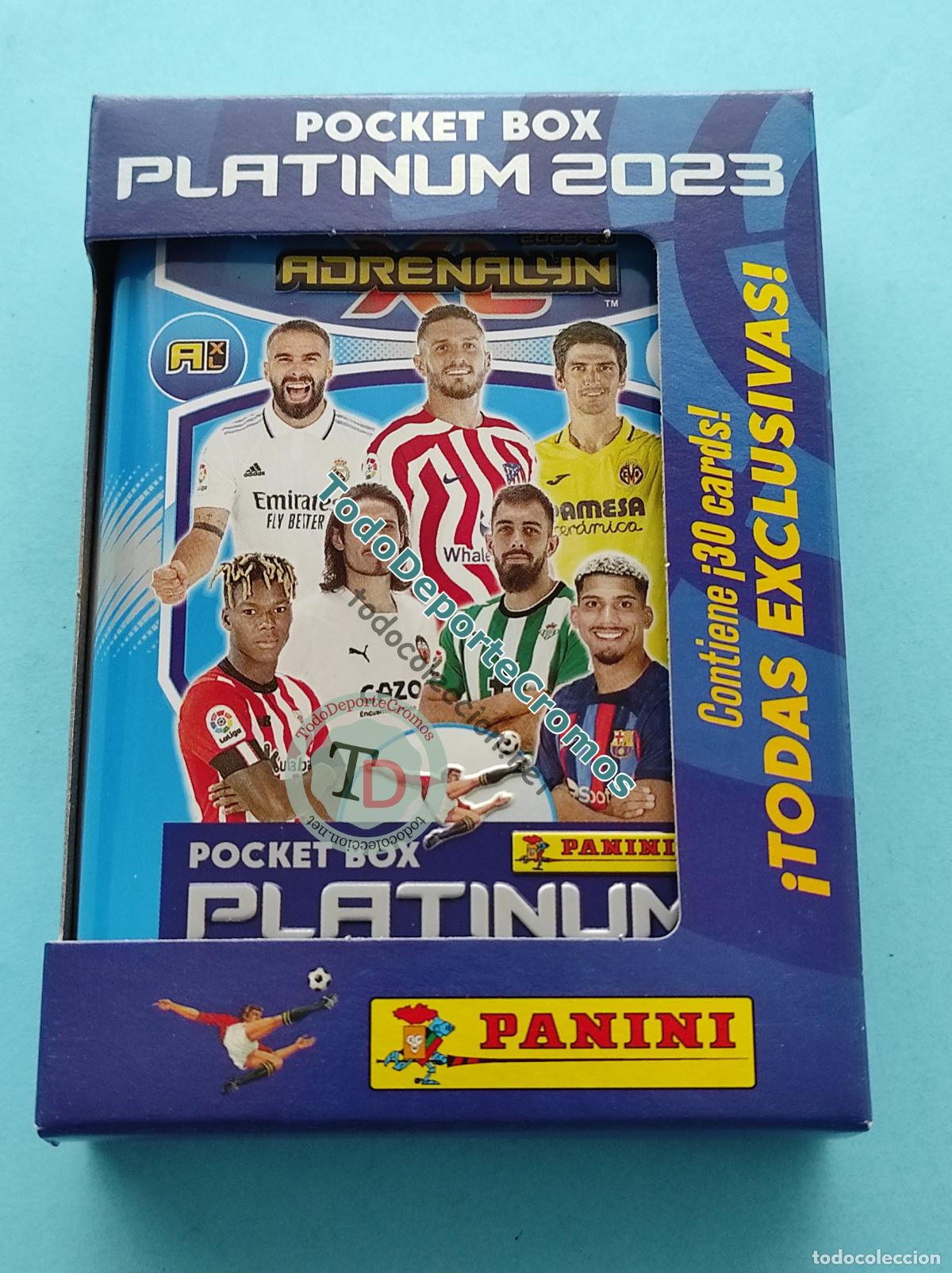 Figurine di Calcio: POCKET BOX PLATINUM ADRENALYN XL 22 23 PANINI LIGA 2022/2023 CAJA 30 CARD ACTUALIZACI&Oacute;N LIMTIDA