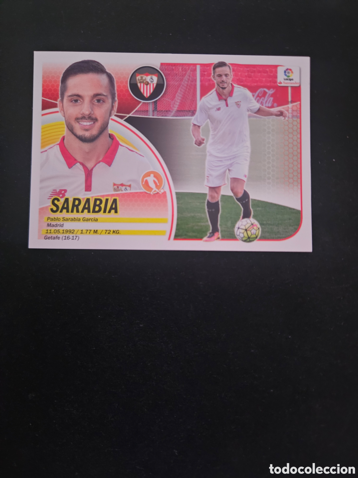 Cromos de f&uacute;tbol: SARABIA N&ordm; 11 SEVILLA FC &ndash; LIGA ESTE 2016-17 PANINI 1/2