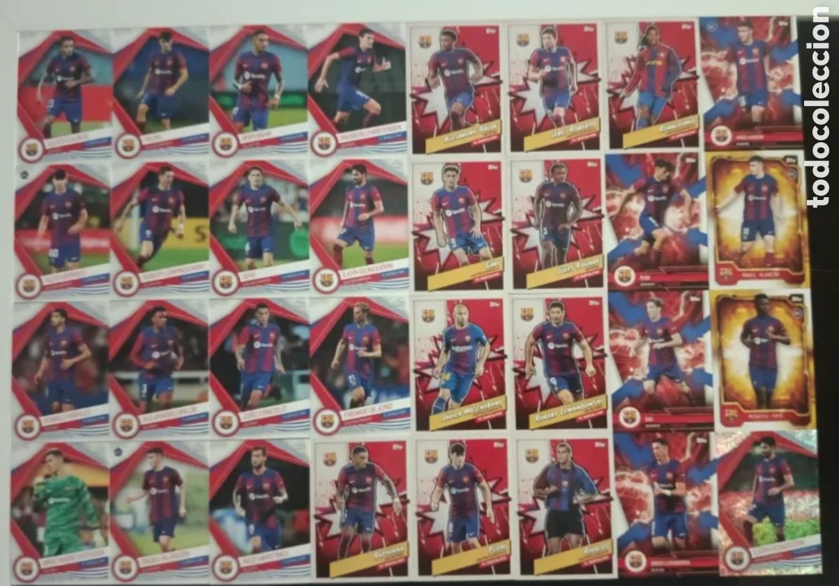 Cromos de f&uacute;tbol: Lote 32 Cartas FC Barcelona Fan Set 23/24