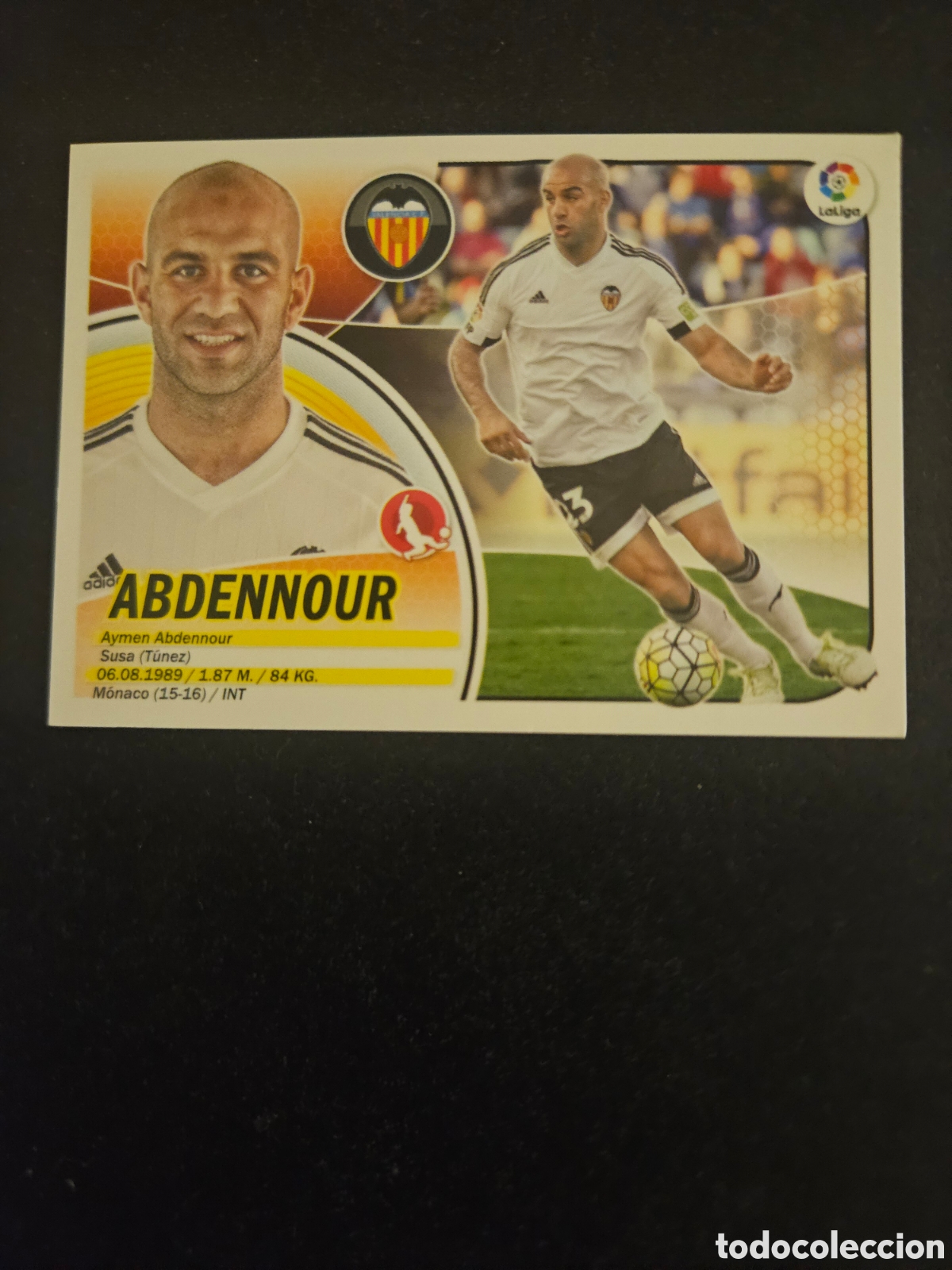 Cromos de f&uacute;tbol: ABDENNOUR N&ordm; 5 VALENCIA CF &ndash; LIGA ESTE 2016-17 PANINI 1/2