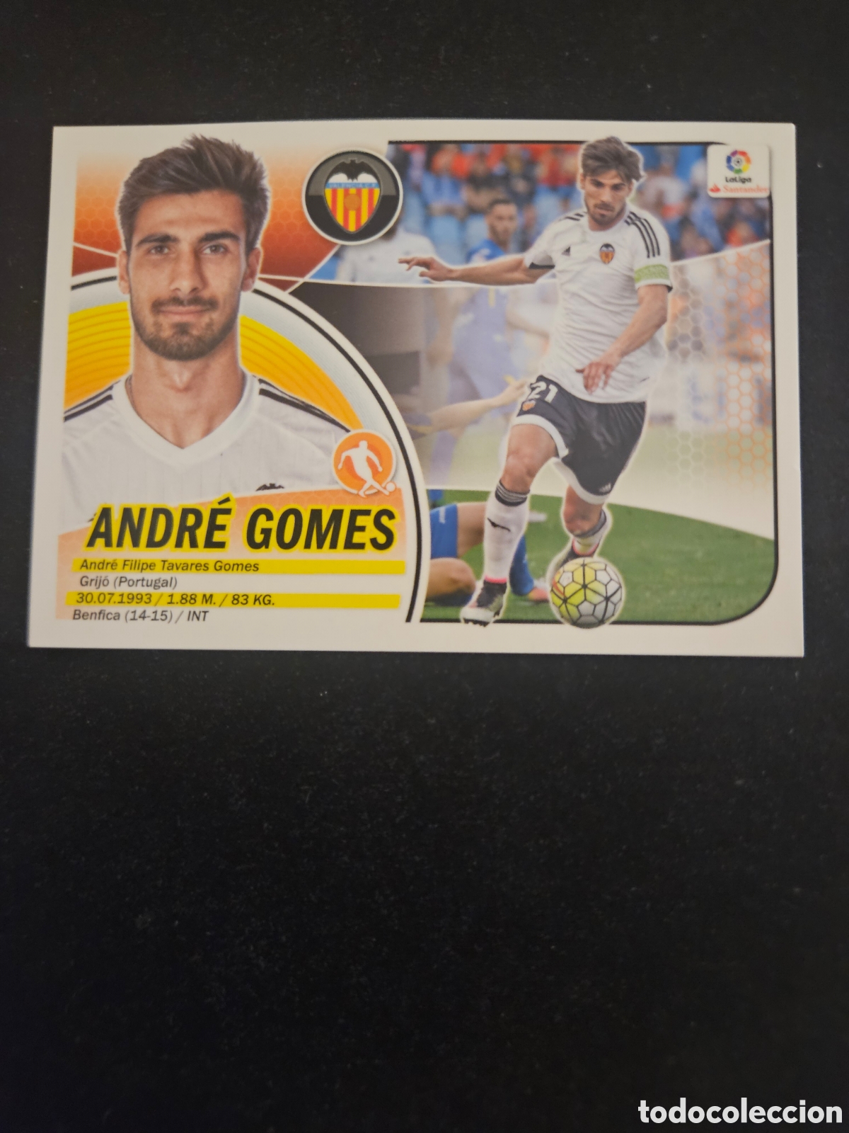 Cromos de f&uacute;tbol: ANDR&Eacute; GOMES N&ordm; 10 VALENCIA CF &ndash; LIGA ESTE 2016-17 PANINI